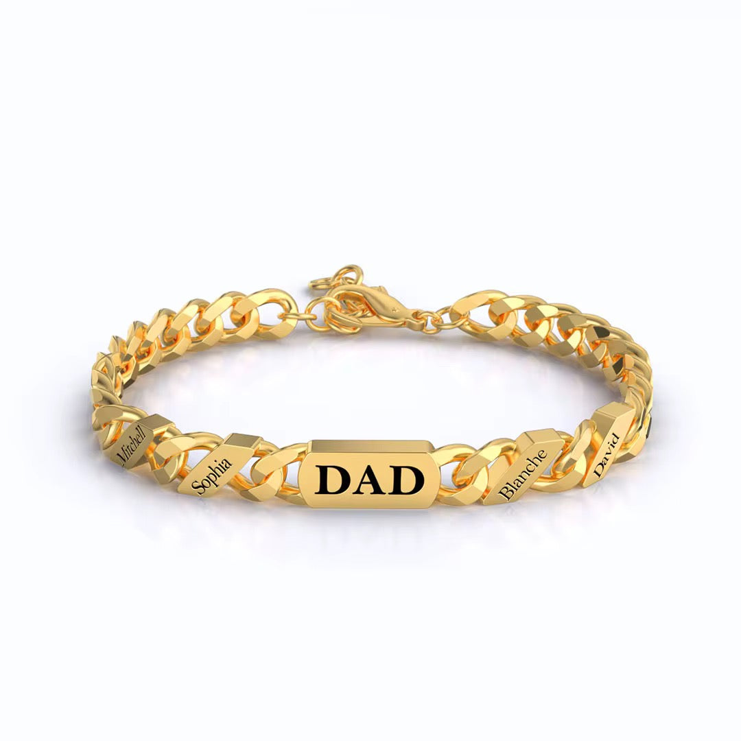 Dad’s Engraved Bracelet and Necklace
