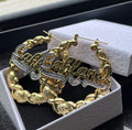 Crystal Heart Hoops