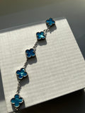 Blue Marble Clover Bracelet